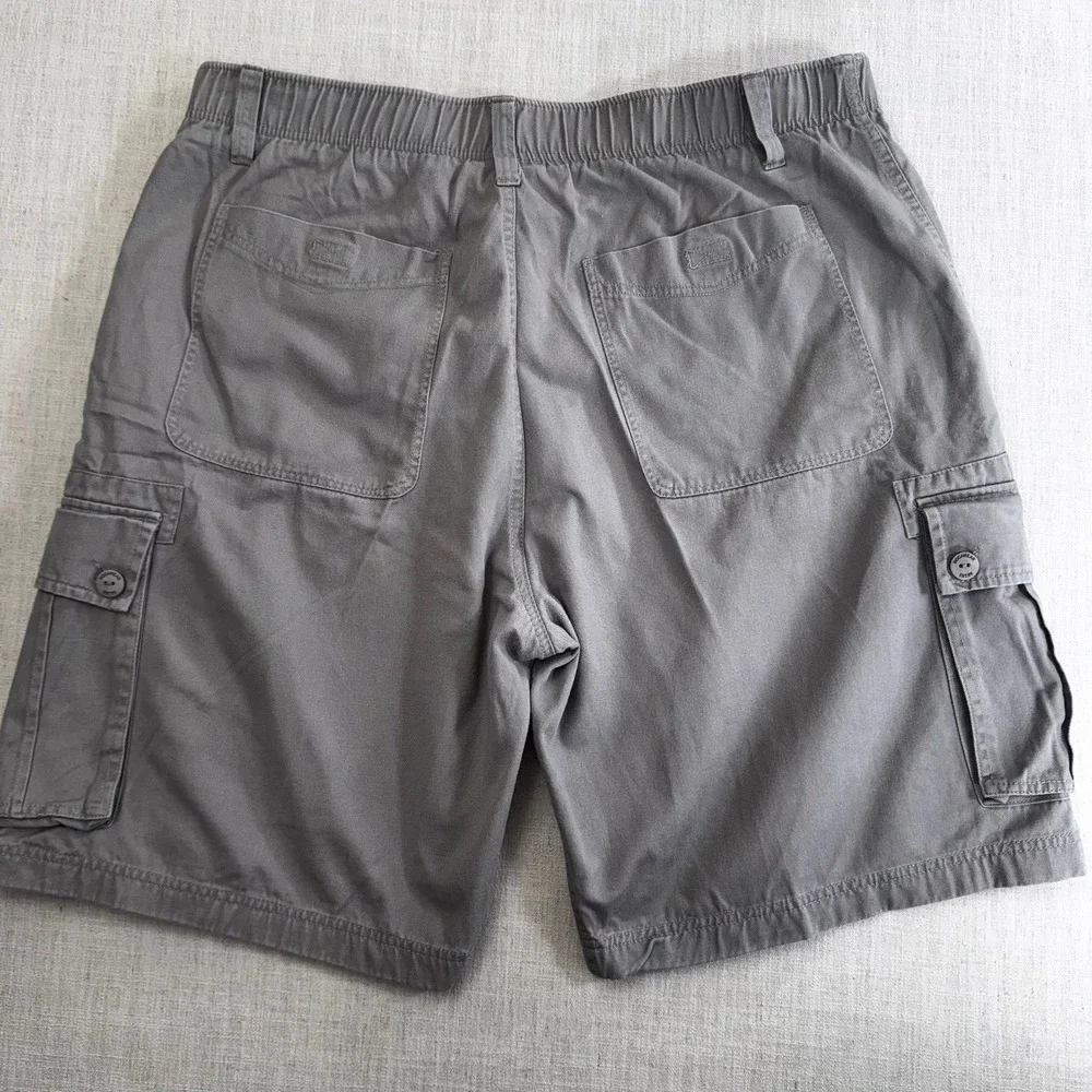 Rocawear‎ Classic Mens Gray Cotton Y2K Cargo Shorts Size 44 Elastic Waist
